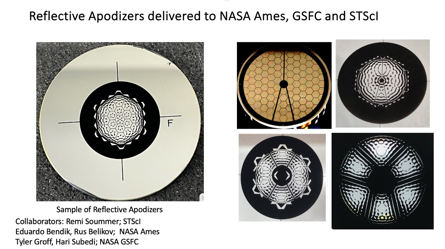 Cool images of a variety of carbon nanotube patterned apodizer mirrors